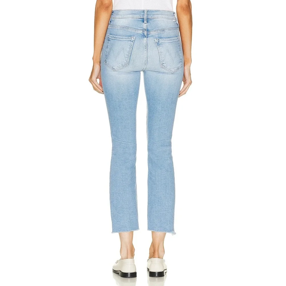 Mother Jeans Womens 32 The Runaway Step Fray California Cruiser Light Wash Flare